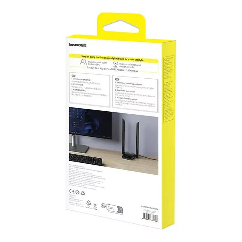 WiFi adapteris Baseus FastJoy 1800Mbps juodas