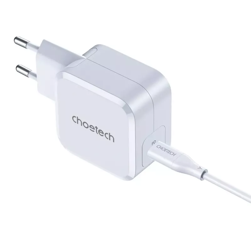 USB-C greitasis įkroviklis CHOETECH PD8007 45W Baltas