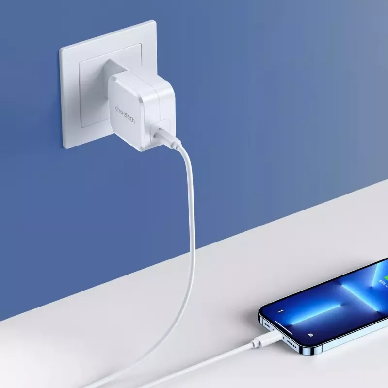 USB-C greitasis įkroviklis CHOETECH PD8007 45W Baltas