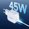 USB-C greitasis įkroviklis CHOETECH PD8007 45W Baltas