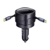 Automobilinis kroviklis Baseus Enjoyment Max 60W su integruotais USB-C kabeliais, 60W galia