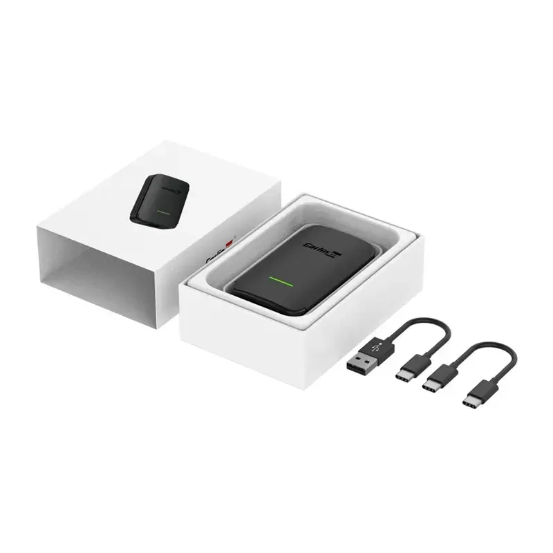 Belaidis adapteris Carlinkit CPC200-A2A, skirtas Android Auto — 5 GHz/2,4 GHz Wi‑Fi, Bluetooth 5.2, USB-C, 5V 1A