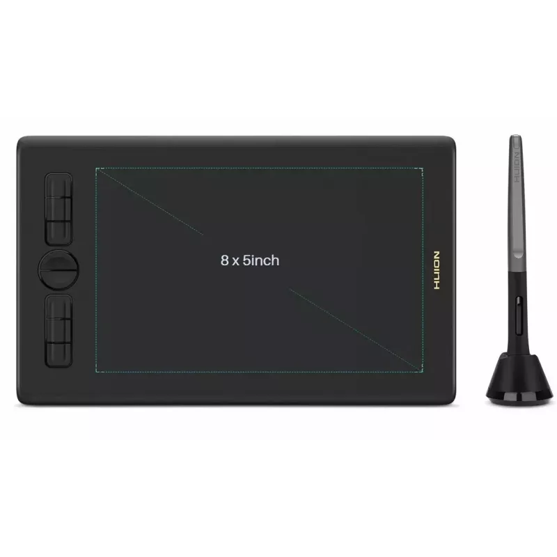 Grafinė planšetė HUION Inspiroy H580X – 8,5×5,3 col. aktyvi sritis, 5080 LPI, 8192 slėgio lygiai, 8 programuojami klavišai, USB-C