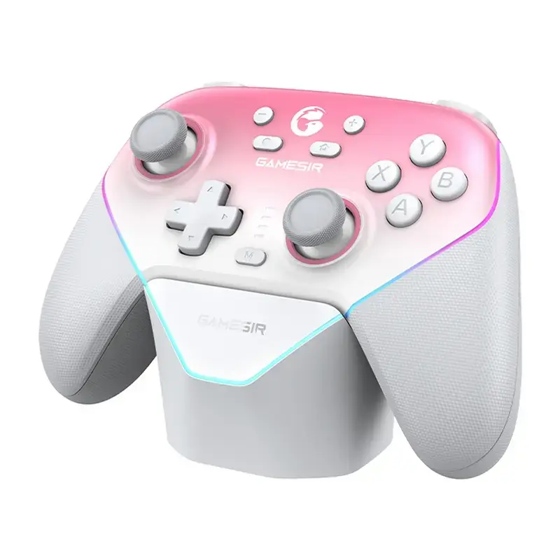 Belaidis valdiklis GameSir SuperNova T4n Pro Rožinis – Bluetooth, ergonomiškas dizainas