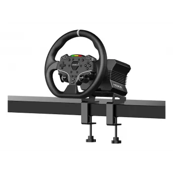 Moza Racing R5 rinkinys, vairas + pedalai, PC, laidinis, juodas, aliuminis, oda, plienas, aliuminis, oda