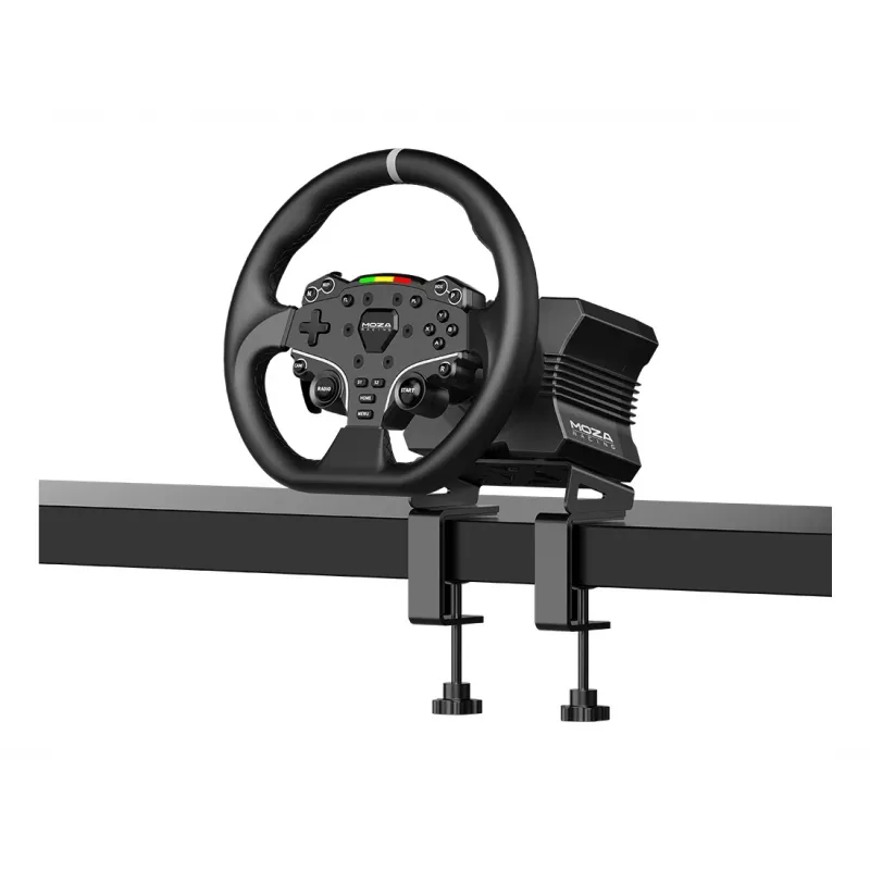 Moza Racing R5 rinkinys, vairas + pedalai, PC, laidinis, juodas, aliuminis, oda, plienas, aliuminis, oda