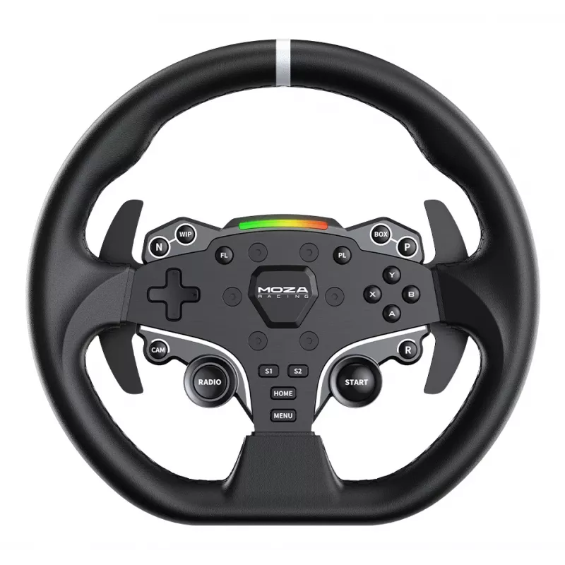 Moza Racing R5 rinkinys, vairas + pedalai, PC, laidinis, juodas, aliuminis, oda, plienas, aliuminis, oda