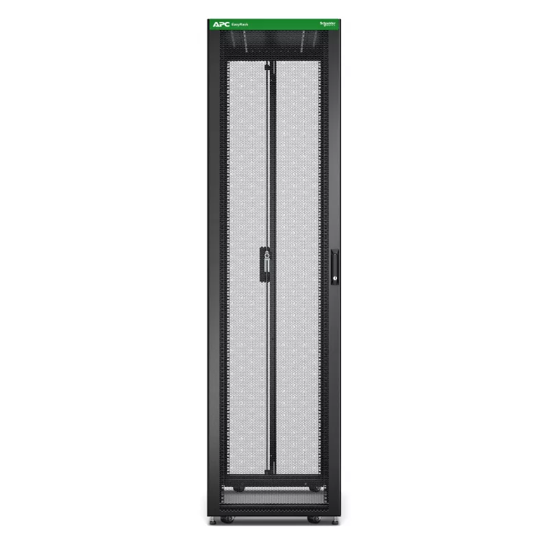 APC Easy Rack ER6800 stovas, 48U, juodas, su stogu, ratukais, kojelėmis, 4 kronšteinais ir dugnu, be šoninių plokščių, 2258x600x1000 mm