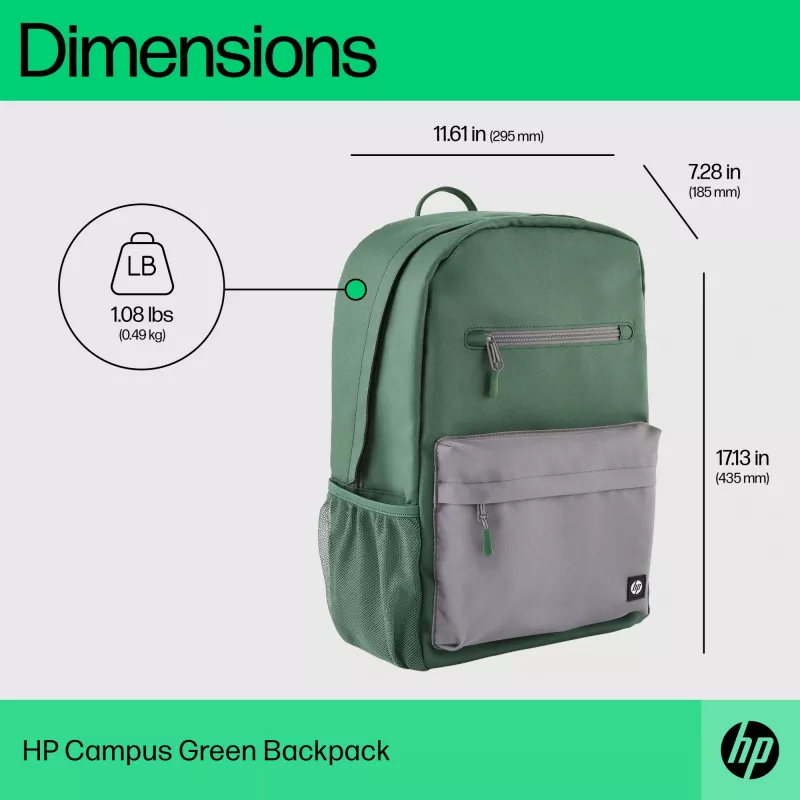 Kuprinė HP Campus Green Backpack žalia pilka poliesteris