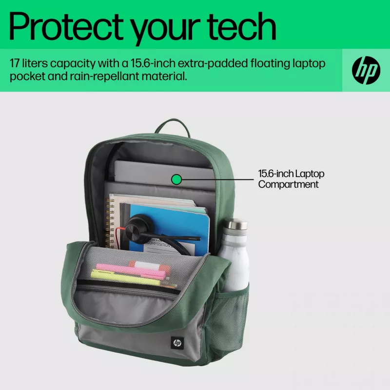Kuprinė HP Campus Green Backpack žalia pilka poliesteris