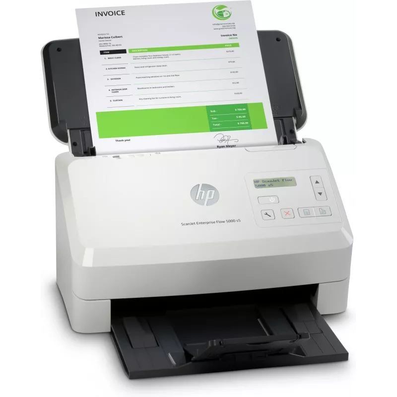 HP Scanjet Enterprise Flow 5000 s5 Dokumentų skaitytuvas (tiekiamasis) 600 x 600 DPI A4 Baltas