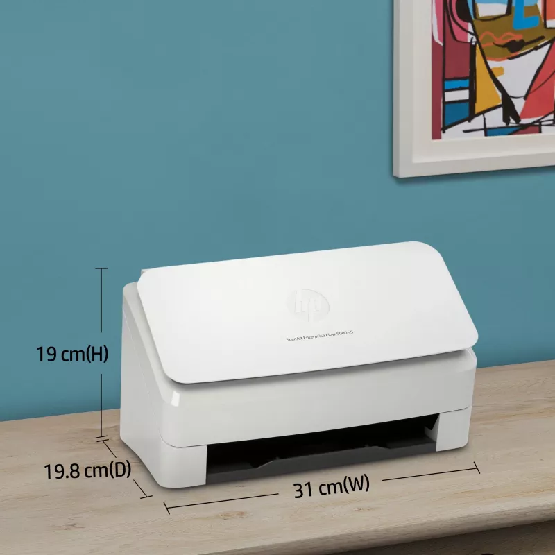 HP Scanjet Enterprise Flow 5000 s5 Dokumentų skaitytuvas (tiekiamasis) 600 x 600 DPI A4 Baltas