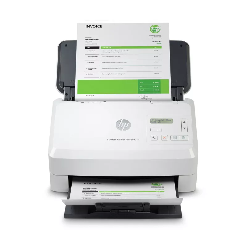 HP Scanjet Enterprise Flow 5000 s5 Dokumentų skaitytuvas (tiekiamasis) 600 x 600 DPI A4 Baltas