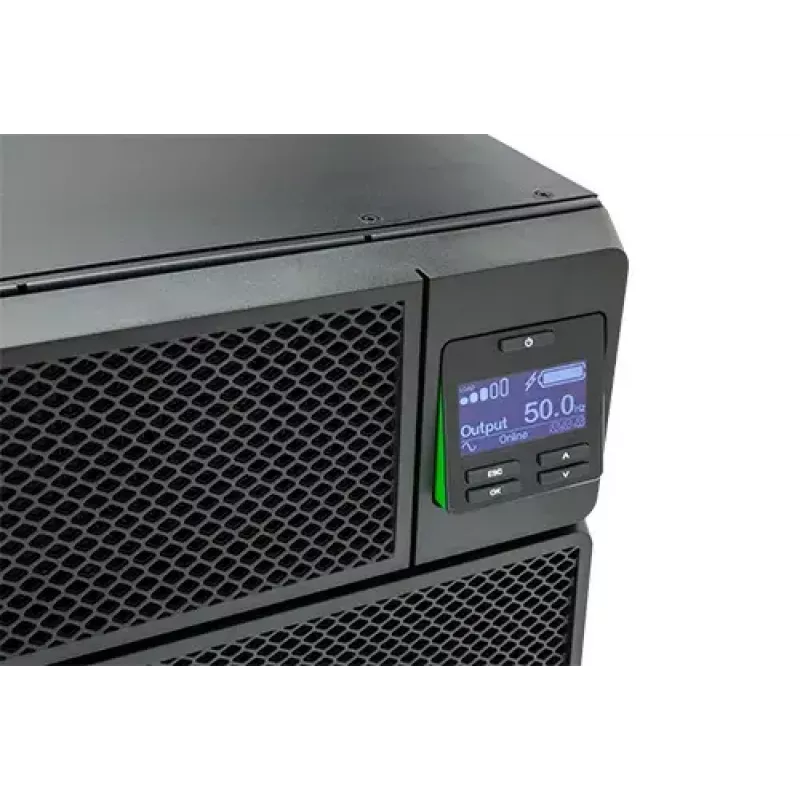 APC Smart-UPS On-Line SRT5KRMXLI-6W, 5kVA, 3U, 230V, 6x C13 + 4x C19, tinklo kortelė, prailgintas veikimo laikas, bėgių komplektas, 6 metų garantija