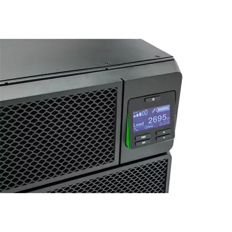 APC Smart-UPS On-Line SRT5KRMXLI-6W, 5kVA, 3U, 230V, 6x C13 + 4x C19, tinklo kortelė, prailgintas veikimo laikas, bėgių komplektas, 6 metų garantija