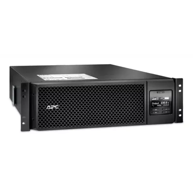 APC Smart-UPS On-Line SRT5KRMXLI-6W, 5kVA, 3U, 230V, 6x C13 + 4x C19, tinklo kortelė, prailgintas veikimo laikas, bėgių komplektas, 6 metų garantija