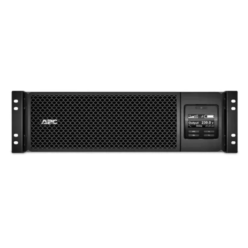 APC Smart-UPS On-Line SRT5KRMXLI-6W, 5kVA, 3U, 230V, 6x C13 + 4x C19, tinklo kortelė, prailgintas veikimo laikas, bėgių komplektas, 6 metų garantija