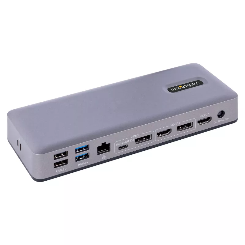 StarTech.com DK31C3MNCRUE nešiojamojo kompiuterio dokas / prievadų kartotuvas Laidinis USB 3.2 Gen 2 (3.1 Gen 2) Type-C