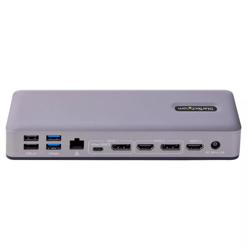 StarTech.com DK31C3MNCRUE nešiojamojo kompiuterio dokas / prievadų kartotuvas Laidinis USB 3.2 Gen 2 (3.1 Gen 2) Type-C