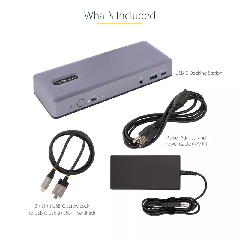 StarTech.com DK31C3MNCRUE nešiojamojo kompiuterio dokas / prievadų kartotuvas Laidinis USB 3.2 Gen 2 (3.1 Gen 2) Type-C
