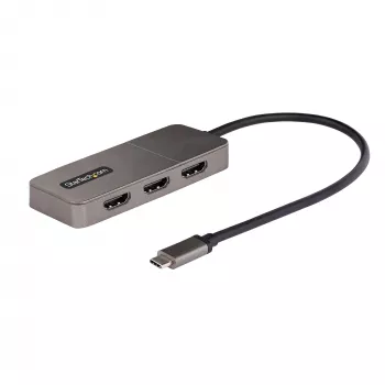 StarTech.com 3 prievadų USB-C MST centras – USB-C į 3x HDMI adapteris nešiojamam kompiuteriui, trigubas HDMI iki 4K 60Hz su DP 1.4 Alt Mode ir DSC, HDR, 30 cm kabelis, tik „Windows“