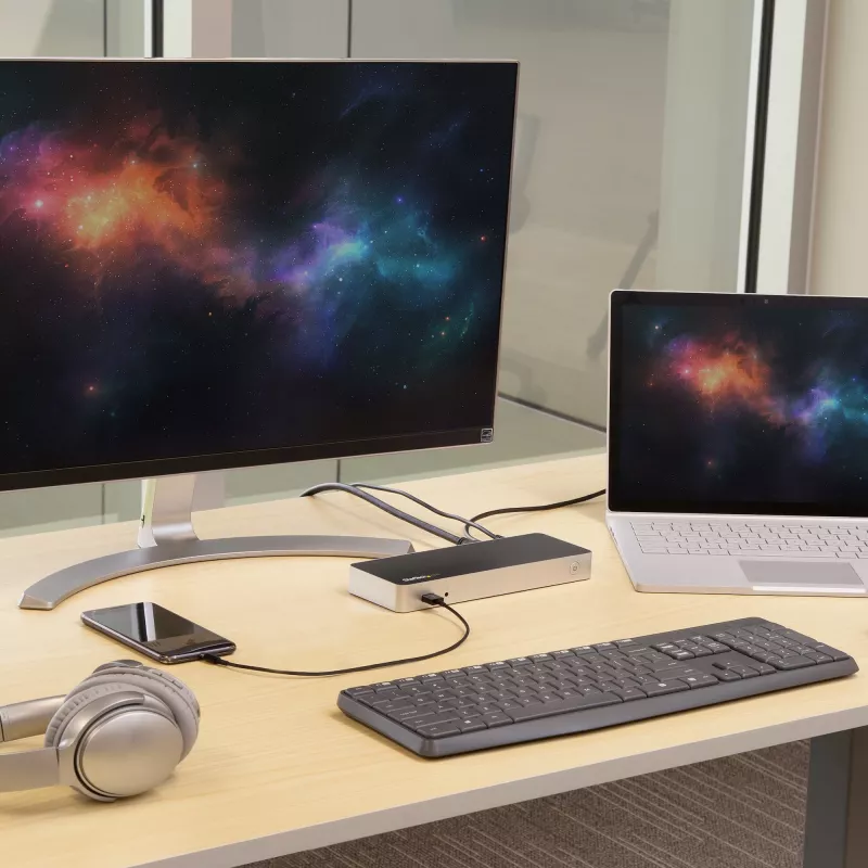StarTech.com Dviejų monitorių USB-C dokas su 60W įkrovimu, USB 3.1 Gen 1, HDMI / DVI, suderinamas su Thunderbolt 3