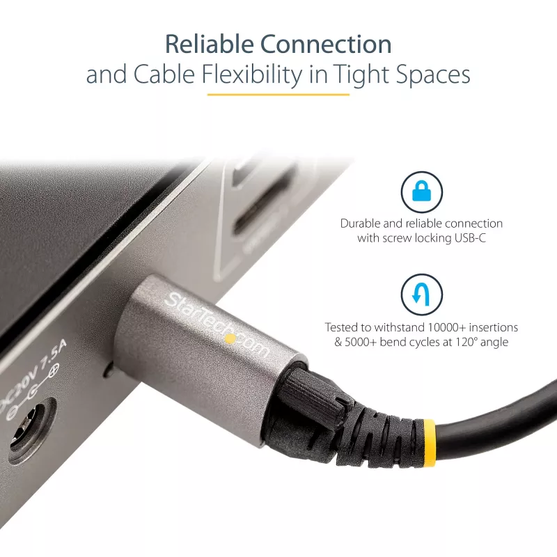 StarTech.com 3ft (1m) USB-C laidas su užfiksuojančiu varžtu 10Gbps - USB 3.1/3.2 Gen 2 Type-C - 100W (5A) Power Delivery, DP Alt Mode