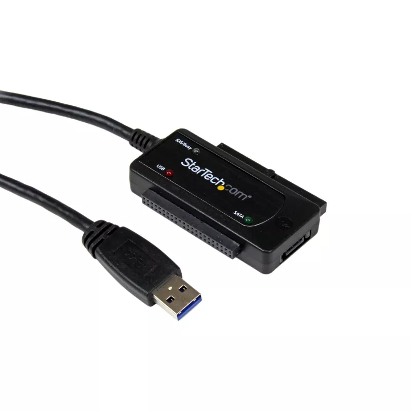 StarTech.com SATA į USB laidas - USB 3.1 (10Gbps) - UASP, juodas, veiklos ir maitinimo indikatoriai, CE, FCC, ASMedia ASM1351, 12 V, 0-60 °C