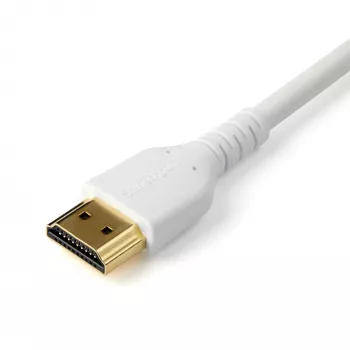 StarTech.com 1 m plonas HDMI 2.0 laidas, lankstus sertifikuotas HDMI laidas su Ethernet, UHD 4K 60Hz HDR10, tvirtas aramidinio pluošto dizainas su TPE apvalkalu, baltas