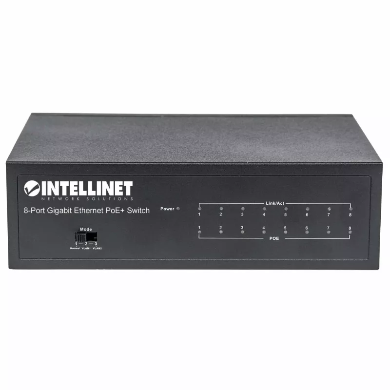 Valdomas jungiklis Intellinet 8 prievadų Gigabit Ethernet PoE+