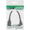 InLine DisplayPort 1.4 adapterio kabelis M/F, 8K4K, kampu į viršų, juodas/auksinis