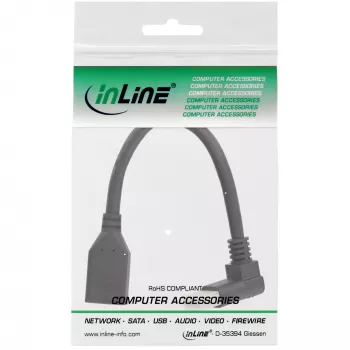 InLine DisplayPort 1.4 adapterio kabelis M/F, 8K4K, kampu į viršų, juodas/auksinis