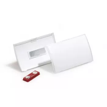 Durable Click Fold 8212-19 sulankstomas vardinis ženklelis, skaidrus, 75x40 mm, 10 vnt. pakuotėje