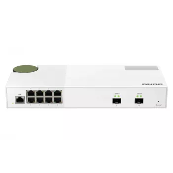 QNAP QSW-M2108-2S tinklo jungiklis, valdomas L2, 2.5G Ethernet (100/1000/2500), pilka