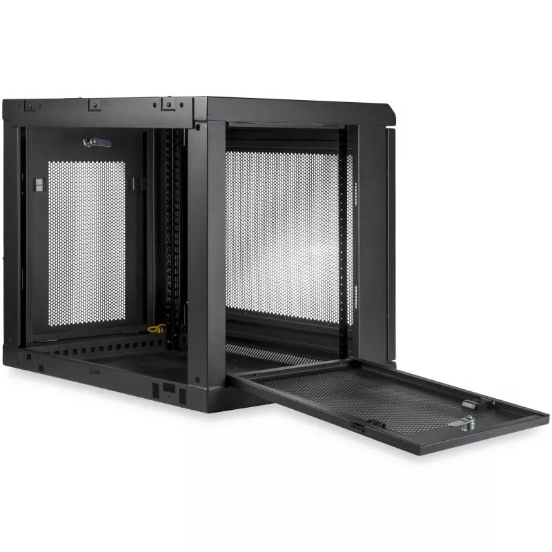 StarTech.com 9U sieninis tinklo spintos stovas su 1U lentyna, 19 colių serverio stovas sienai, ventiliuojamas korpusas