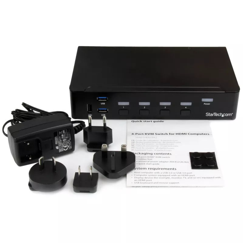 StarTech.com 4 prievadų HDMI KVM jungiklis su USB 3.0 - 1080p