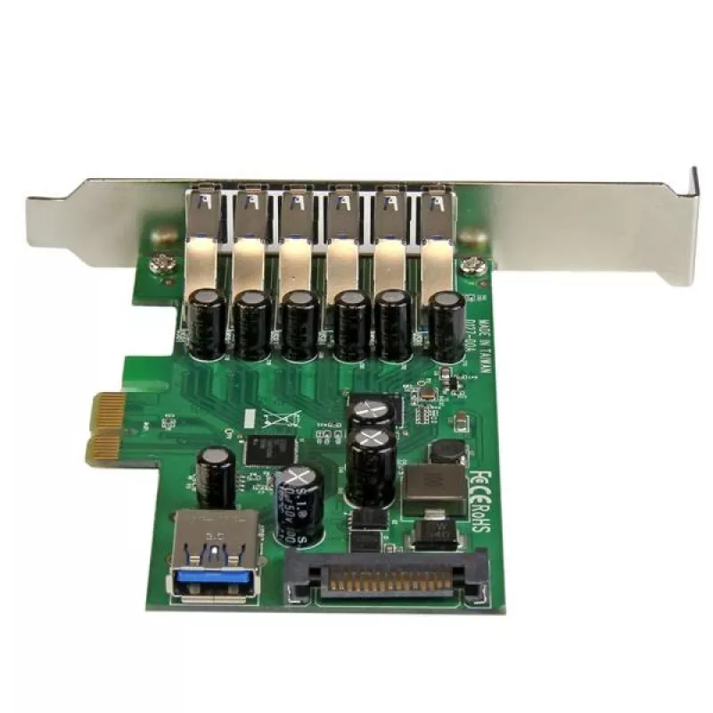 „StarTech.com“ 7 prievadų PCI Express USB 3.0 kortelė – standartinis ir žemo profilio dizainas