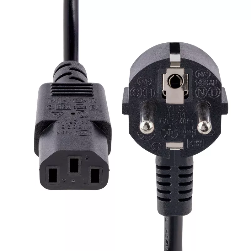StarTech.com 3 m maitinimo laidas, 18AWG, EU Schuko į C13, 250V 10A, juodas