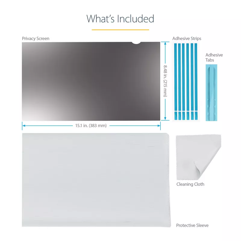 StarTech.com privatumo filtras 17,3 col. 16:9 nešiojamam kompiuteriui, anti-glare ekrano apsauga su 51 % mėlynos šviesos mažinimu, +/- 30 laipsnių žiūrėjimo kampas, matinis/blizgus