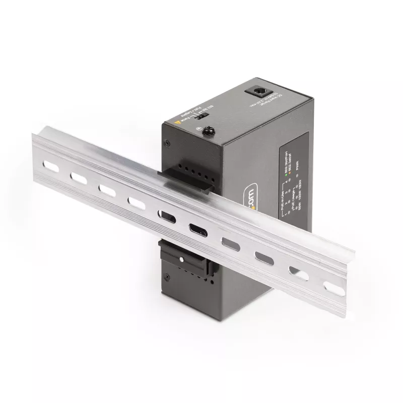 StarTech.com 4 prievadų kelių gigabitų PoE++ įpurškiklis, 5/2.5/1G Ethernet (NBASE-T), PoE/PoE+/PoE++ (802.3af/802.3at/802.3bt), 160 W galios biudžetas, montuojamas ant sienos/DIN bėgio, nevaldomas