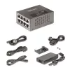 StarTech.com 4 prievadų kelių gigabitų PoE++ įpurškiklis, 5/2.5/1G Ethernet (NBASE-T), PoE/PoE+/PoE++ (802.3af/802.3at/802.3bt), 160 W galios biudžetas, montuojamas ant sienos/DIN bėgio, nevaldomas