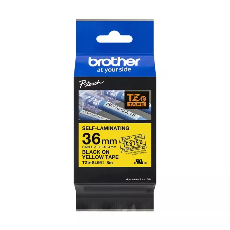 Brother TZE-SL661 lipni juosta žymėjimui Juoda ant geltonos