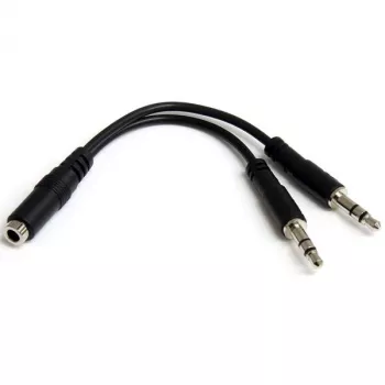 StarTech.com 3,5 mm 4 kontaktų ausinių skirstytuvas į 2x 3 kontaktų 3,5 mm lizdą – F/M