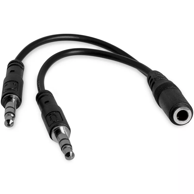 StarTech.com 3,5 mm 4 kontaktų ausinių skirstytuvas į 2x 3 kontaktų 3,5 mm lizdą – F/M