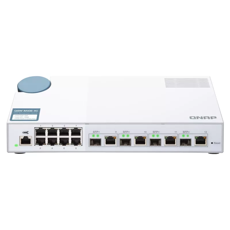 QNAP QSW-M408-4C valdomas tinklo jungiklis L2 Gigabit Ethernet (10/100/1000) Baltas