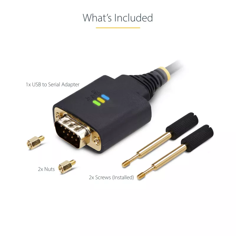 StarTech.com USB į RS232 adapterio laidas, 1 m, USB-A į DB9, FTDI IC, COM išlaikymas, ESD apsauga