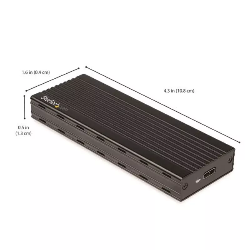 StarTech.com M2E1BMU31C USB-C 10 Gbps į M.2 NVMe SSD dėžutė, PCIe, USB 3.1 Gen 2, 1 GB/s, suderinama su Thunderbolt 3, aliuminio, juoda