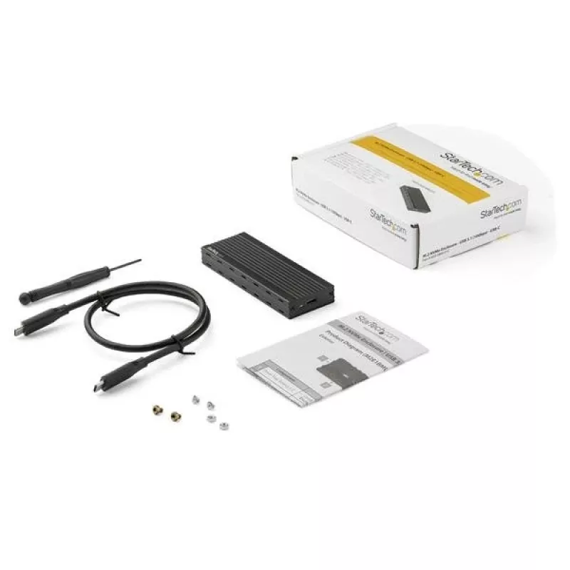 StarTech.com M2E1BMU31C USB-C 10 Gbps į M.2 NVMe SSD dėžutė, PCIe, USB 3.1 Gen 2, 1 GB/s, suderinama su Thunderbolt 3, aliuminio, juoda