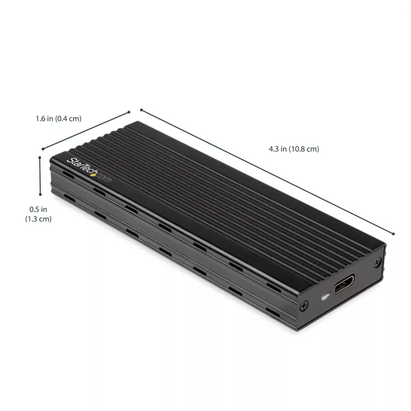 StarTech.com M2E1BMU31C USB-C 10 Gbps į M.2 NVMe SSD dėžutė, PCIe, USB 3.1 Gen 2, 1 GB/s, suderinama su Thunderbolt 3, aliuminio, juoda