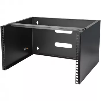 StarTech.com 6U sieninis tinklo stovas - 14 colių gylio (žemo profilio) - 19 colių pataisų skydo laikiklis negiliems serveriams ir IT įrangai, tinklo jungikliams - 20 kg talpa, juodas